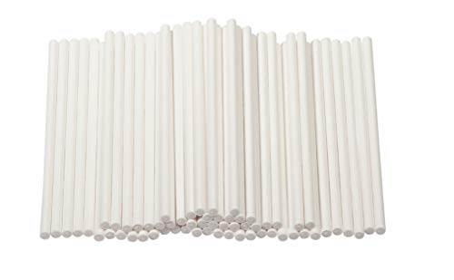 Product Cover Cake Pop Sticks - 300-Count 4-Inch Paper Treat Sticks for Lollipops, Candy Apples, Suckers, White