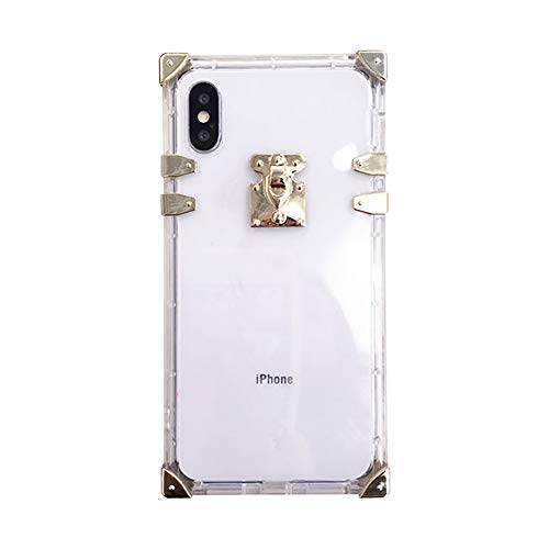 Product Cover Square Case for iPhone Xs 10 Luxury Transparent Clear Cover for iPhone 7 Plus 8plus Soft Flexible TPU Shockproof Trunk Back Shell (Crystal Clear, iPhone X/XS)