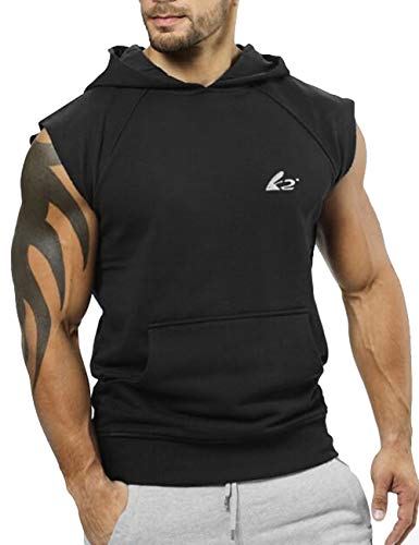 Product Cover PAIZH Men's Bodybuilding Sleveless Hoodies Gym Workout Hooded Tank Tops