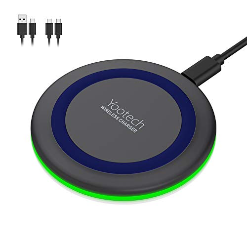 Product Cover Yootech Wireless Charger,Qi-Certified 10W Max Fast Wireless Charging Pad Compatible with iPhone 11/11 Pro/11 Pro Max/XS MAX/XR/XS/X/8, Samsung Galaxy Note 10/S10/S9/S8,AirPods Pro(No AC Adapter)