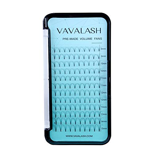 Product Cover Eyelash Extension 0.10 mm D Curl Mixed Length Russian Volume Eyelashes 4D Short Stem Fans Individual Cluster Lashes Pre-fanned Volume Eyelash Extensions Mink Lashes Supplies（4D-0.10-D Curl-Mixed)