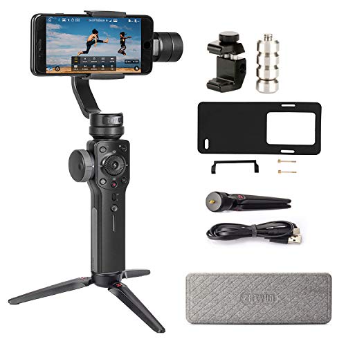 Product Cover Zhiyun Smooth 4 3-Axis Handheld Gimbal Stabilizer Compatible FiLMiC Pro for iPhone Xs Max/Xs/X/8 Plus/7/SE Samsung Galaxy S9+/S8/S7 etc Smartphones(Gopro Adapter/Charging Cable/Counterweight Included)