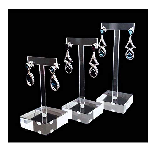 Product Cover Svea Display for Jewelry Earrings High End Clear Acrylic Stands Blocks for Trade Show Photo Gallery Store Exhibit Presentation Set of 3PCs