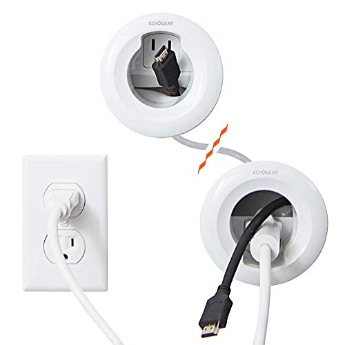 Product Cover Echogear in Wall Power Kit Includes Low Voltage Cable Management - Hide TV Wires When Mounting A TV - Includes Hole Saw Drill Attachment for Easy Install