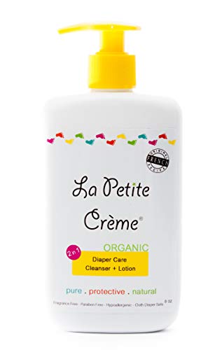 Product Cover La Petite Creme - Organic French Diapering Lotion **Alternative to Baby Wipes** Liniment (8 Oz) - USDA Certified Organic