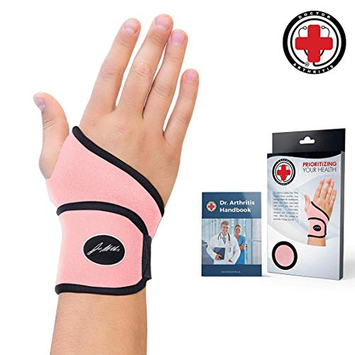 Product Cover Doctor Developed Premium Ladies Pink Wrist Support/Wrist Strap/Wrist Brace/Hand Support [Single]& Doctor Written Handbook- Suitable for Both Right and Left Hands (Pink)