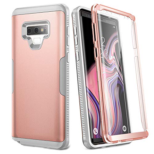 Product Cover YOUMAKER Case for Galaxy Note 9, Full Body Heavy Duty Protection with Built-in Screen Protector Shockproof Rugged Cover for Samsung Galaxy Note 9 (2018) 6.4 inch - Rose Gold/Gray