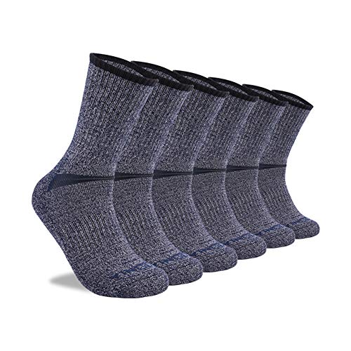 Product Cover YingDi Mens Winter Merino Wool Cushion Hiking Crew Socks - Pack of 3 pairs Blue