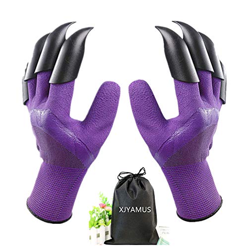 Product Cover Garden Genie Gloves, Waterproof Garden Gloves with Claw For Digging Planting, Best Gardening Gifts for Women and Men. (Purple)