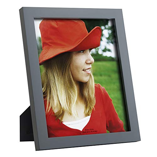 Product Cover RPJC 8x10 Picture Frames Made of Solid Wood High Definition Glass for Table Top Display and Wall Mounting Photo Frame Grey