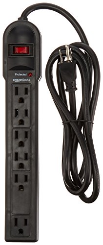 Product Cover AmazonBasics 6-Outlet Surge Protector Power Cord Strip, 790 Joule, Black, 10-Pack
