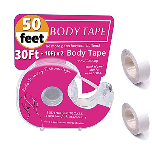 Product Cover Fashion Boob Body Tape,Clear Fabric Strong Double Sided Tape For Clothes/Dress, 50 Ft.