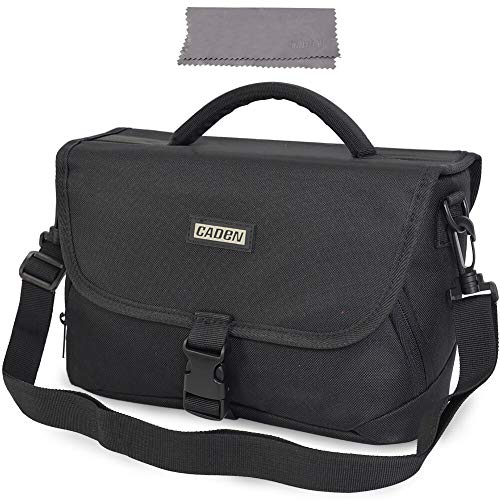 Product Cover CADeN Medium Camera Bag Case Shoulder Messenger Bag Compatible for Nikon, Canon, Sony, DSLR SLR Waterproof Black