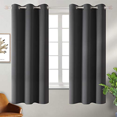 Product Cover BGment Blackout Curtains - Grommet Thermal Insulated Room Darkening Bedroom and Living Room Curtain, Set of 2 Panels (42 x 63 Inch, Dark Grey)
