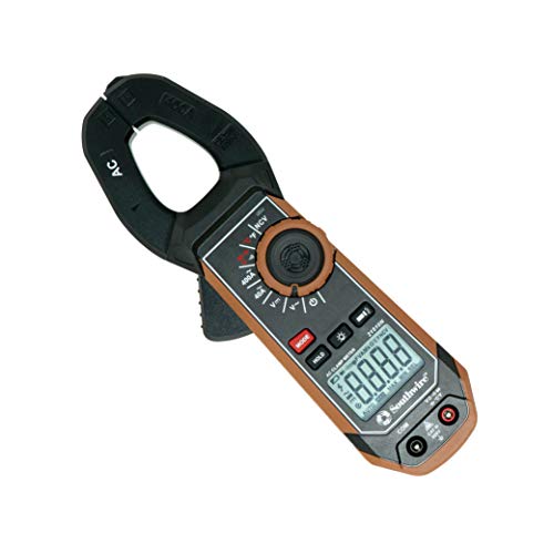 Product Cover Southwire Tools & Equipment 21510N clamp meter, third-hand test probe holder, 400A AC current range, CAT III 600V safety rating, built-in non-contact voltage detector, 5 year warranty, Black Brown