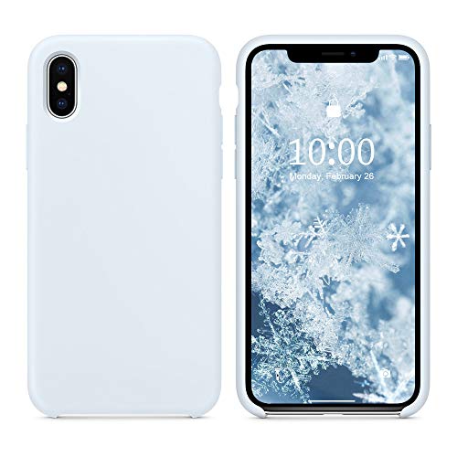 Product Cover SURPHY Silicone Case for iPhone Xs Max Case, Soft Liquid Silicone Shockproof Phone Case (with Microfiber Lining) Compatible with iPhone Xs Max (2018) 6.5 inches (Sky Blue)