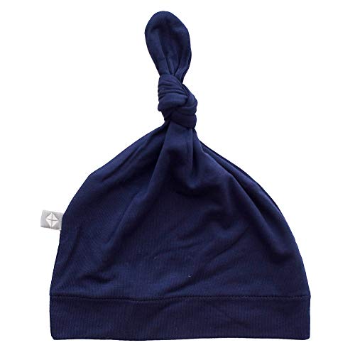 Product Cover KYTE BABY Organic Bamboo Rayon Baby Beanie Soft Knotted Cap, 0-3 Months, Navy