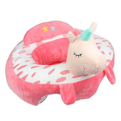 Product Cover Alpacasso Infant Safe Sitting Chair, Comfortable Infant Soft Plush Floor Support Seat, Baby Learning to Sit Head Protect Chair with Stuffed Animal Toys. (Unicorn)