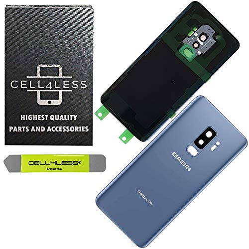 Product Cover CELL4LESS Compatible Back Glass Cover Back Door w/Pre-Installed Camera Lens - Adhesive-Removal Tool- Camera Lens for Samsung Galaxy S9+ Plus - All Models G965 All Carriers- OEM Replacement (Blue)