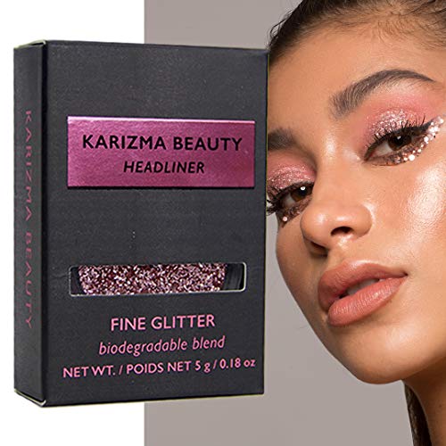 Product Cover Headliner Biodegradable Fine Glitter // Karizma Beauty Pink Face Glitter Loose Eyeshadow