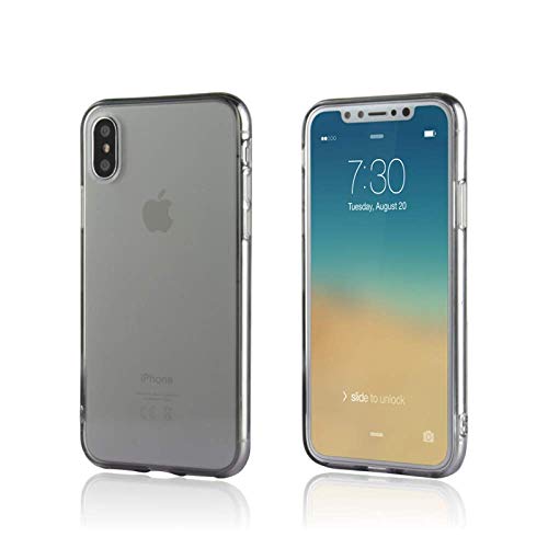 Product Cover NYCPrimeTech iPhone Xs & X Case/Slim & Soft Transparent Smoke Black Cover for iPhone Xs (2018) and X (2017) / Soft Flexible & Stylish Case Compatible with All 5.8 inch X/XS Models (Black, X/XS 5.8