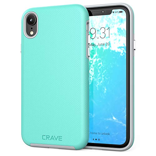 Product Cover iPhone XR Case, Crave Dual Guard Protection Series Case for Apple iPhone XR (6.1 inch) - Mint/Grey