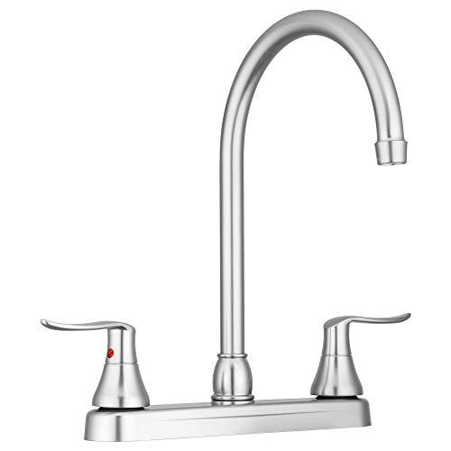 Product Cover Dura Faucet DF-PK330HLH-SN RV Elegant J-Spout Kitchen Faucet (Brushed Satin Nickel)