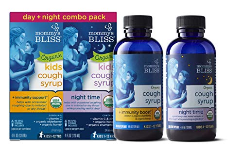 Product Cover Mommy's Bliss - Organic Kids Cough Syrup + Immunity Boost Day/Night Combo Pack - 8 FL OZ (1 Bottle Day + 1 Bottle Night)