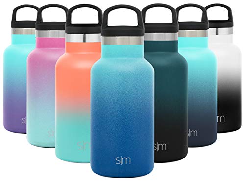 Product Cover Simple Modern 12oz Ascent Water Bottle - Stainless Steel Hydro w/Handle Lid - Double Wall Tumbler Flask Vacuum Insulated Small Reusable Metal Leakproof Kids Ombre: Pacific Dream