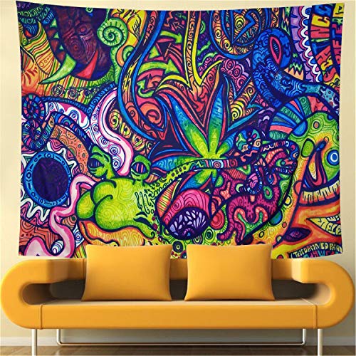 Product Cover Flower Arabesque Tapestry Retro Pattern Wall Hanging Psychedelic Tapestry Abstract Figure Wall Tapestry Hippie Arabesque Tapestry Ethnical Intricate Wall Decor for Bedroom Decor
