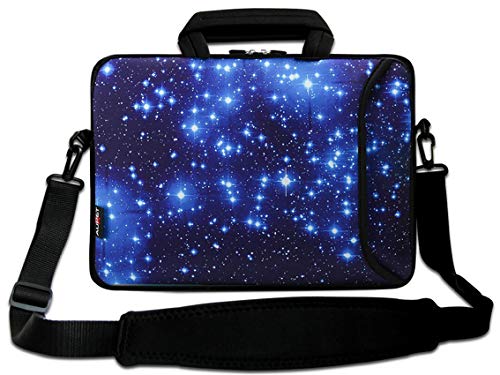 Product Cover AUPET 17 17.3 inch Laptop Shoulder Bag Carrying Case Computer PC Cover Pouch+Handle For 16/17/17.3/17.4 inch Laptop Notebook (Blue Shining Stars)