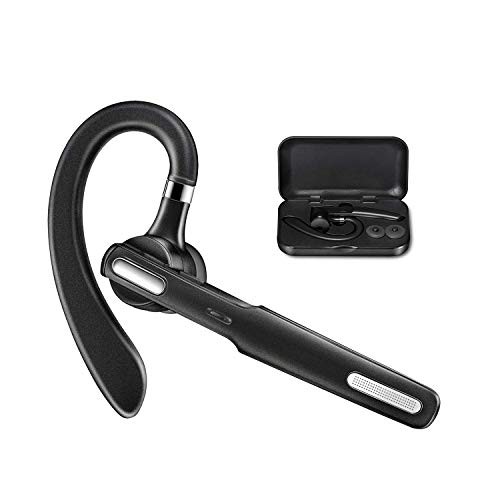 Product Cover Bluetooth Headset, Wireless Bluetooth Earpiece V4.1 8-10 Hours Talktime Stereo Noise Cancelling Mic, Compatible for iPhone Android Cell Phones Driving/Business/Office (Black)