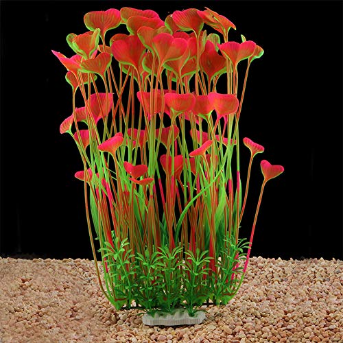 Product Cover QUMY Large Aquarium Plants Artificial Plastic Fish Tank Plants Decoration Ornament Safe for All Fish 15.7 inch Tall 7.09 inch Wide