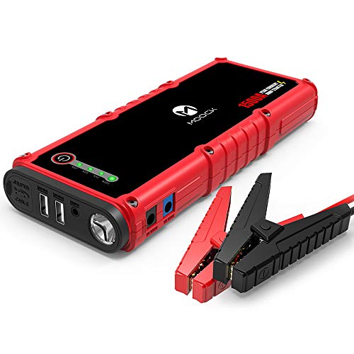 Product Cover MOOCK Car Jump Starter, 1500A Peak 20800mAh 12V Auto Battery Booster(Up to 8.0L Gas & 6.0L Diesel Engine), Portable Battery Power Bank, Built-in LED Flashlight with Car Jumper Cables Heavy Duty