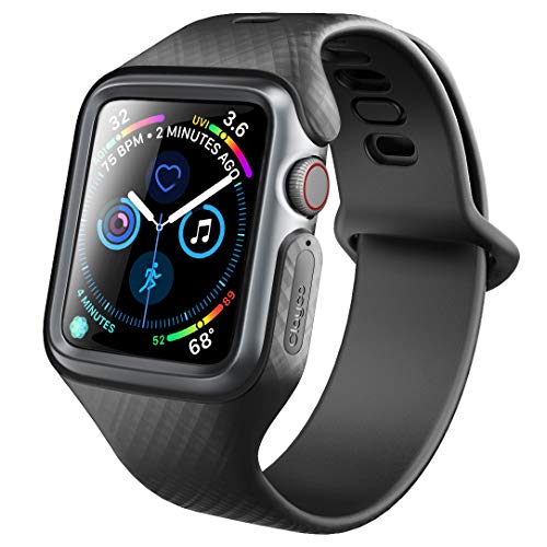 Product Cover Clayco Apple Watch 5/4 Band 40mm 2019/2018, [Hera Series] Shock Resistant Ultra Slim Protective Bumper Case with Strap Bands for 40mm Apple Watch Series 5 and 4 (Black)