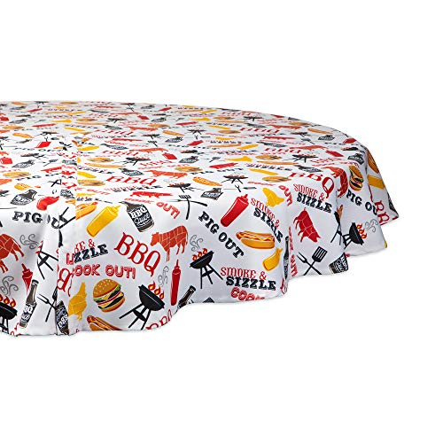 Product Cover DII CAMZ11190 Spring & Summer Outdoor Tablecloth, Spill Proof and Waterproof with Zipper and Umbrella Hole, Host Backyard Parties, BBQs, Family Gatherings, 60