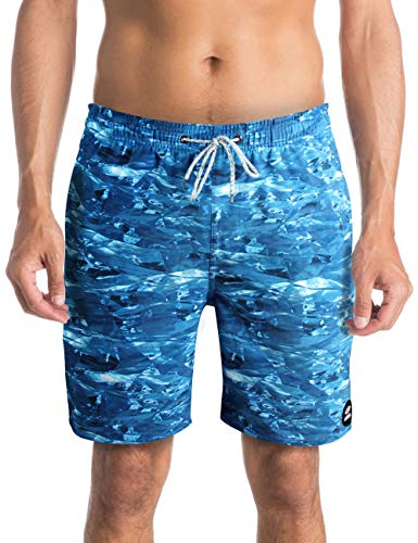 Product Cover AXESEA Mens Swim Trunks Quick Dry Surf Long Elastic with Pockets Swimwear Bathing Suits No Mesh Lining