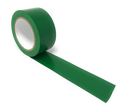 Product Cover APT, (2'' Width X 36 Yds Length) PVC Marking Tape, Premium Vinyl Safety Marking and Dance Floor Splicing Tape, 6 mil Thick, (Multiple Color) (2'', 1 Roll, Green)