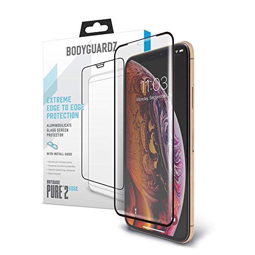 Product Cover BodyGuardz - Pure 2 Edge Glass Screen Protector for Apple iPhone Xs Max, Ultra-Thin Edge-to-Edge Tempered Glass Screen Protection for Apple iPhone Xs Max - CASE Friendly