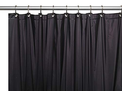 Product Cover Hotel Collection Heavy Duty Mold & Mildew Resistant Premium PEVA Shower Curtain Liner with Rust Proof Metal Grommets - Assorted Colors (Black)