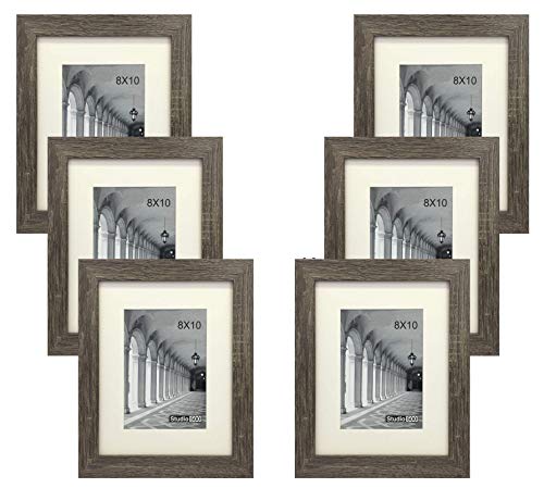 Product Cover Studio 500 Distressed Grey Picture Frames from Our Distressed Collection (MDF2915) Grey, 6-Pack, Comes in Different Sizes (8x10)