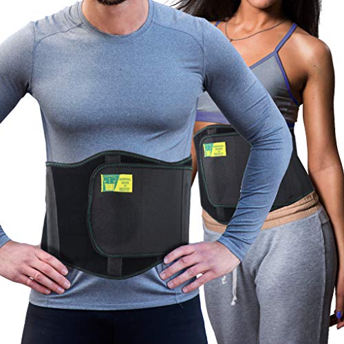 Product Cover Ergonomic Umbilical Hernia Belt - Abdominal Binder for Hernia Support - Umbilical Navel Hernia Strap with Compression Pad - Ventral Hernia Support for Men and Women - Standard (24-44 in)
