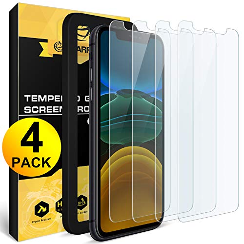 Product Cover NEARPOW Screen Protector for iPhone 11 / iPhone XR, [4 Pack] Tempered Glass Screen Protector for Apple iPhone XR 6.1