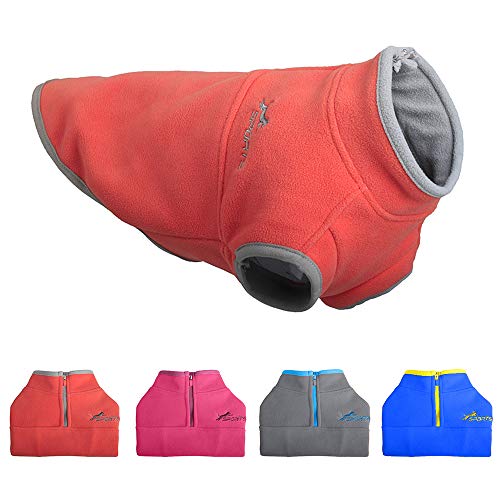 Product Cover Leepets Cold Weather Fleece Dog Vest for Small Dog Half Zip Pullover Puppy Sweater Winter Warm Coat Clothes for Dog, Orange
