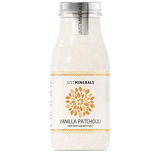 Product Cover Dead Sea Bath Salt Vanilla Patchouli - Just Minerals Certified 100% Pure from the Dead Sea, No Synthetic Colors - Vanile Patchouli Dead Sea Salt