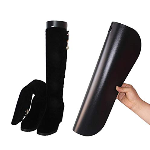 Product Cover UPSTORE 2Pairs Black Plastic Thicken Long Automatic Stand Support Shaper Shoe Trees Tall Short Boot Shaper Inserts Pads Knee High Shoes Thigh Boot Holder Hanger for Women Lady Most Shoes(18inch/43cm)