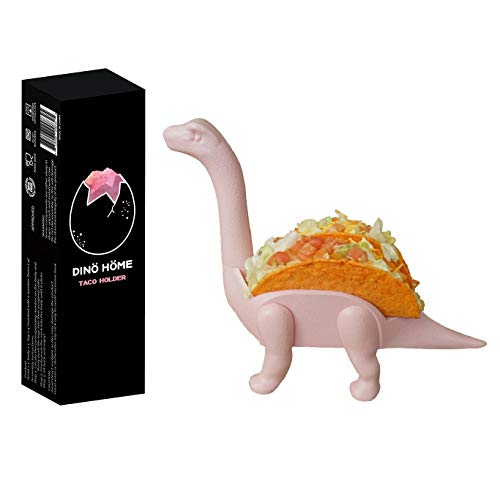 Product Cover DinoHome Long Neck Dinosaur Taco Holder Stand (Holds 2 Tacos) - The Perfect Fun Novelty Gift for Kids and Adults - Jurassic Taco Tuesdays and Dinosaur Party Decorations Supplies