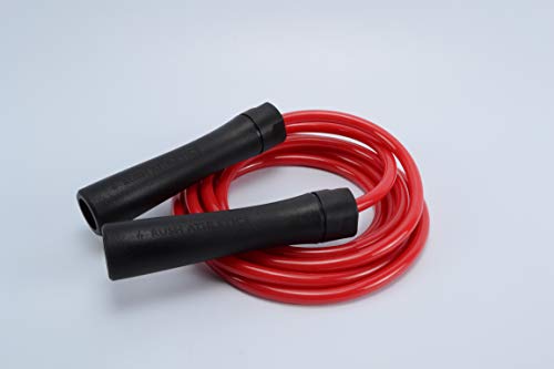 Product Cover RUSH ATHLETICS Legacy Weighted Jump Rope Black/RED - Best for Weight Loss Fitness Training - Strength Power - Adjustable 10ft Heavy Jump Rope