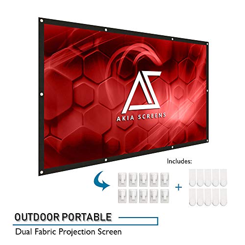 Product Cover Akia Screens 120 inch Indoor Outdoor Collapsible Portable Projector Screen 16:9 Anti-Crease Foldable Dual Front Rear Retractable 8K 4K Ultra HD 3D Ready Movie and Home Theater AK-DIYOUTDOOR120H1