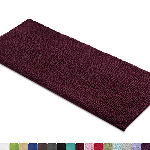 Product Cover MAYSHINE Bath Mat Runners for Bathroom Rugs, Long Floor Mats, Extra Soft, Absorbent, Thickening Shaggy Microfiber, Machine-Washable, Perfect for Doormats,Tub, Shower (27.5x47 Inches, Burgundy)